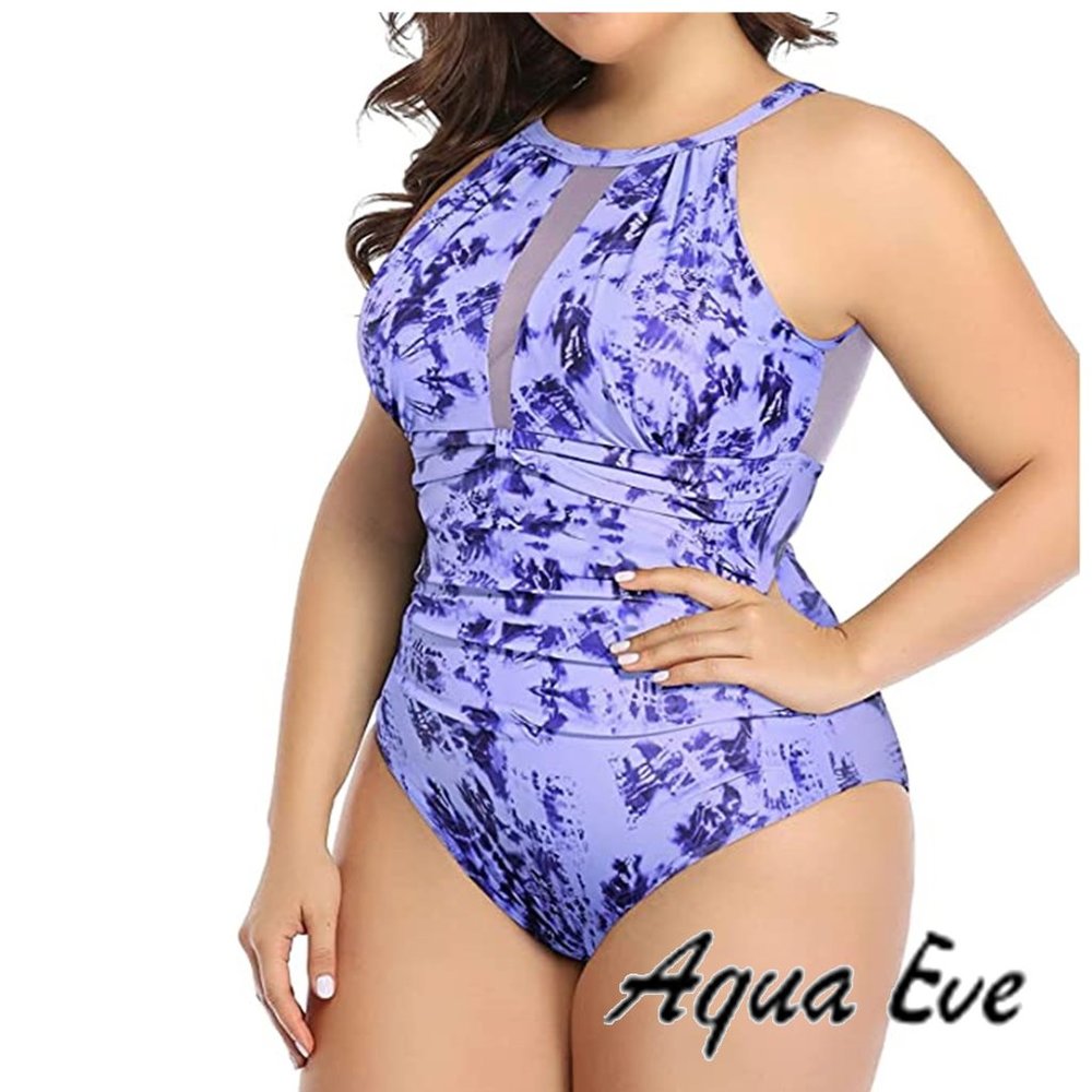 AQUA EVE "Tie Dye" Tummy Control One Piece Bathing Suit  NEW WITH TAGS! - Picture 4 of 13